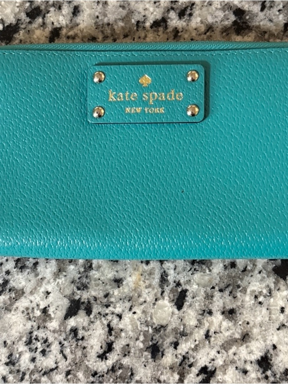 Kate Spade New York Wellesley Neda Zip Around Wallet Clutch Teal Blue Full Size